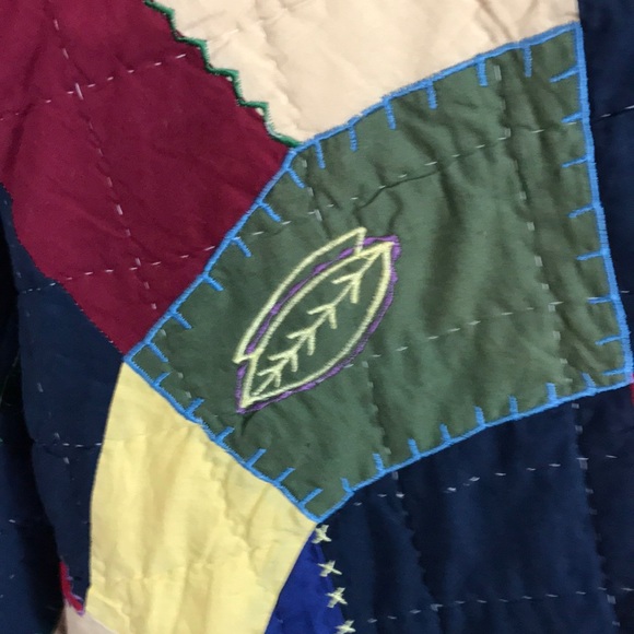 Vintage Queen Size Hand Quilted Crazy Quilt - Picture 4 of 13